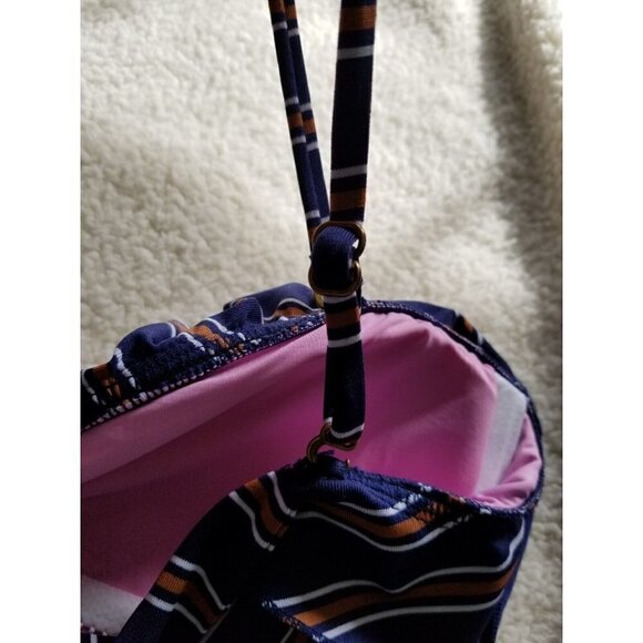 Isabella Rose Broadway One-Piece Navy Blue Multi Striped Women's Size L - Picture 13 of 15